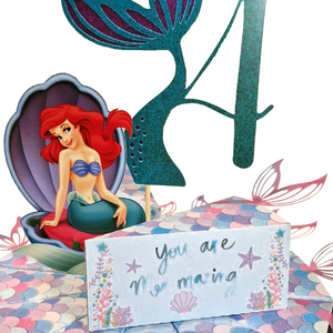 Χάρτινη τούρτα με θέμα Γοργόνα - κορίτσι, πριγκίπισσα, ήρωες κινουμένων σχεδίων