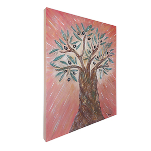 3D πίνακας ζωγραφικής Δέντρο ελιάς από πηλό, πάνω σε καμβά 60x80x4cm - πίνακες & κάδρα, πίνακες ζωγραφικής - 2