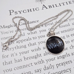 Κολιέ με γυαλί Witch pendant - γυαλί, όνομα - μονόγραμμα, μεταλλικά στοιχεία, μενταγιόν - 3