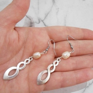 Σκουλαρίκια με μεταλλικά στοιχεία, charms και χάντρες Celtic knot Earrings - χάντρες, ατσάλι, μεταλλικά στοιχεία, κρεμαστά, γάντζος - 4