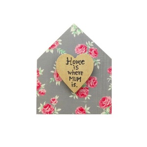 Ξύλινο Φλοράλ Σπιτάκι για την Μαμά ♥ Home Γιορτή της Μητέρας The Pink Feather - ξύλο, καρδιά, λουλούδια, σπίτι, διακοσμητικά