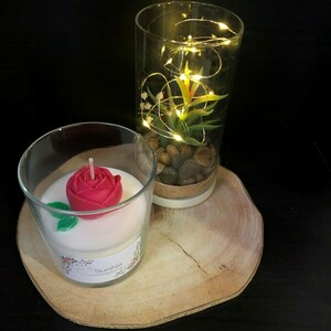 Φυτικό κερί με τριαντάφυλλo - τριαντάφυλλο, αρωματικά κεριά - 3