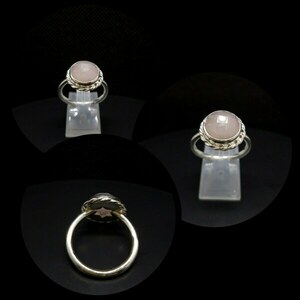 Rose Quartz Ring - ημιπολύτιμες πέτρες, ασήμι 925, boho, σταθερά, μεγάλα