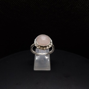 Rose Quartz Ring - ημιπολύτιμες πέτρες, ασήμι 925, boho, σταθερά, μεγάλα - 2