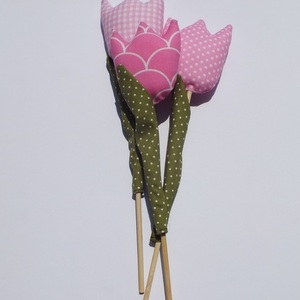 Δώρο για δασκάλα - ανθοδέσμη ροζ τουλίπες - ύφασμα, λουλούδια, χειροποίητα, διακοσμητικά, για δασκάλους - 4