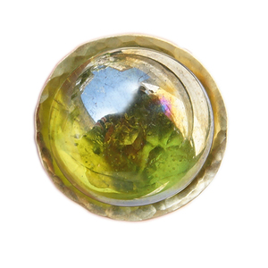 Δαχτυλίδι ανοιχτού τύπου με πράσινη χάντρα γυάλινη - ορείχαλκος, χάντρες, boho, αυξομειούμενα, φθηνά - 2