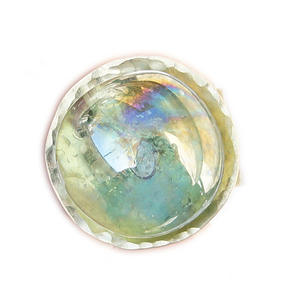 Δαχτυλίδι ορείχαλκου με τυρκουάζ χάντρα γυάλινη - ορείχαλκος, χάντρες, boho, αυξομειούμενα, φθηνά - 2