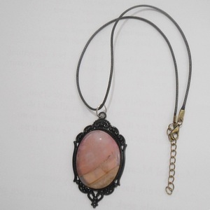 Κολιέ με ημιπολύτιμες πέτρες Ροζ χαλαζίας Rose quartz pendant - ημιπολύτιμες πέτρες, ατσάλι, μεταλλικά στοιχεία, μενταγιόν - 3