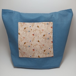 Tote bag blue - ύφασμα, ώμου, all day, θαλάσσης, tote