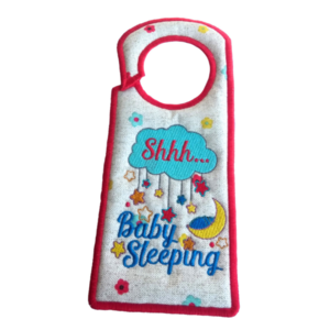Υφασμάτινο Door Hanger "Shhh .... Baby Sleeping" 24 εκ. - κορίτσι, αγόρι