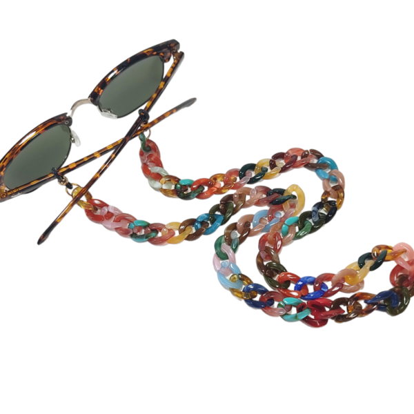Αλυσίδα για γυαλιά ακρυλική πολύχρωμη - αλυσίδες, απαραίτητα καλοκαιρινά αξεσουάρ, μοδάτο, δώρα για γυναίκες