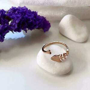 Ατσάλινο δαχτυλίδι - Ωκεανία (ροζ χρυσό) - ατσάλι, επιπλατινωμένα, αυξομειούμενα, φθηνά - 3