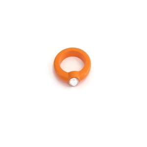 Ακρυλικό Δαχτυλίδι πορτοκαλί - πλαστικό, βεράκια, σταθερά, φθηνά
