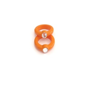 Ακρυλικό Δαχτυλίδι πορτοκαλί - πλαστικό, βεράκια, σταθερά, φθηνά - 3