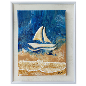 3D Πίνακας ζωγραφικής θάλασσα Νο1 25x31cm - πίνακες & κάδρα, θάλασσα, πίνακες ζωγραφικής