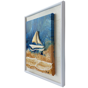 3D Πίνακας ζωγραφικής θάλασσα Νο1 25x31cm - πίνακες & κάδρα, θάλασσα, πίνακες ζωγραφικής - 2