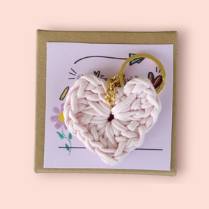 Μπρελόκ για δασκάλα καρδιά ροζ με κάρτα (5cm) - βαμβακερό νήμα, σπιτιού, πλεκτά μπρελόκ, η καλύτερη δασκάλα - 2