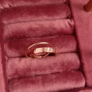 Διπλο δαχτυλιδι ατσαλι σε ροζ χρυσο μεγεθος 8 (στενη γραμμη) - επιχρυσωμένα, βεράκια, ατσάλι, σταθερά - 2
