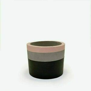 Τσιμεντένιο κυλινδρικό κασπώ 7.0 Χ 8.5 //enkei charcoal n’ pink - τσιμέντο, κασπώ, σκυρόδεμα - 2