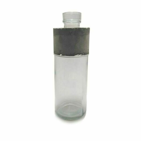 Γυάλινο μπουκάλι με τσιμέντο 20.0 X 6.0 //botoru - γυαλί, τσιμέντο, σκυρόδεμα, διακοσμητικά μπουκάλια