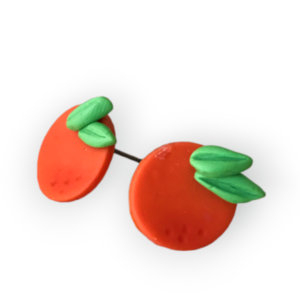 πορτοκάλια μίνι/ σκουλαρίκια/ μικρά/ καρφωτά/ πολυμερικός πηλός - πηλός, καρφωτά, μικρά, καρφάκι