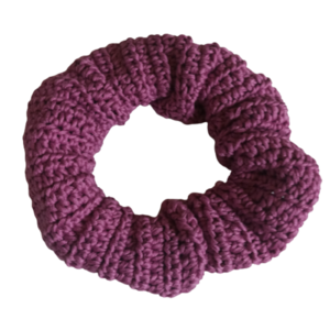 makeba handmade πλεκτό scrunchie μωβ ροζ ανοιχτό - νήμα, λαστιχάκια μαλλιών