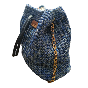 Χειροποίητη γυναικεία καθημερινή τσάντα ώμου μπλε -KA294 - νήμα, ώμου, all day, πλεκτές τσάντες - 3