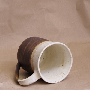 Χειροποίητη κεραμική κούπα σε καφέ- μπεζ χρώμα, 300ml. - πηλός, κούπες & φλυτζάνια - 4