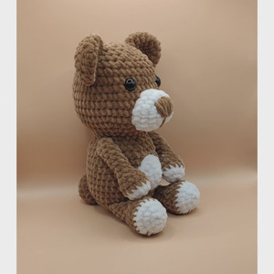 Πλεκτό χειροποίητο αρκουδάκι - λούτρινα, αρκουδάκι, προίκα μωρού, δώρο γέννησης, πλεκτό ζωακι - 3