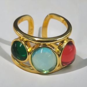 Γυναικείο Δαχτυλίδι COLORS σε χρώμα χρυσό - επιχρυσωμένα, ορείχαλκος, σταθερά, φθηνά - 2