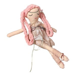 Πάνινη κούκλα Ροζαλένια 50cm ύψος ,με ροζ μαλλιά παιχνίδι και διακοσμητικό - κορίτσι, δώρο, λούτρινα, κουκλίτσα - 2