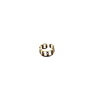 Δαχτυλίδι αλυσίδα - chevalier, επιχρυσωμένα, γεωμετρικά σχέδια, ατσάλι, αυξομειούμενα