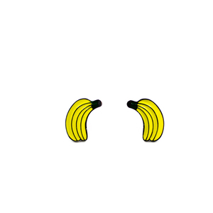 Σκουλαρίκια σε σχήμα μπανάνες - καρφωτά, μικρά, ατσάλι, καρφάκι