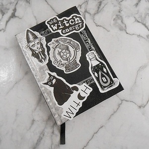 Σημειωματάριο με αυτοκόλλητα και washi tape Witch Hard Cover Notebook Journal