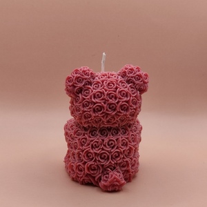 Αρκουδάκι με τριαντάφυλλα - αρωματικά κεριά - 3