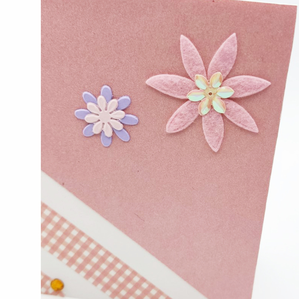 Ευχετήρια Κάρτα με σχέδιο ρόζ - γυναικεία, γενέθλια, επέτειος, γενική χρήση - 3
