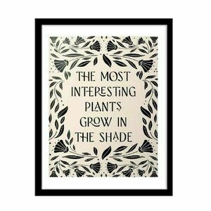 ΣΕΤ 2 κάδρα Wednesday " The most interesting plants grow in the shade " με ξύλινη κορνίζα σε μαύρο χρώμα (32 χ 22 εκ. ) - πίνακες & κάδρα, κορίτσι, δώρο, διακόσμηση σαλονιού - 2