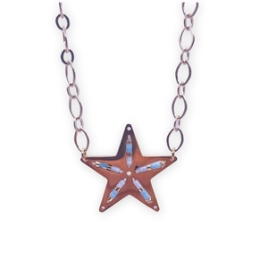 Starfish Oρειχάλκινη αλυσίδα και αστερίας με Miyuki Delica - ορείχαλκος, αστέρι, miyuki delica, μακριά, μενταγιόν