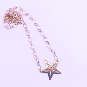 Starfish Oρειχάλκινη αλυσίδα και αστερίας με Miyuki Delica - ορείχαλκος, αστέρι, miyuki delica, μακριά, μενταγιόν - 2