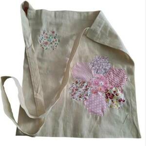 Τσάντα πάνινη με σχέδιο patchwork - ύφασμα, ώμου, all day, πάνινες τσάντες