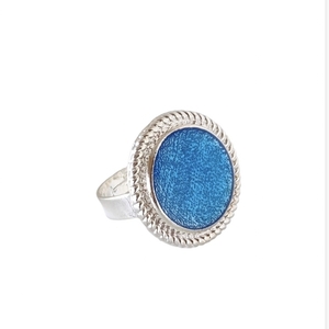 Δαχτυλίδι ρητίνης αυξομειούμενο σε μπλε χρώμα - γυαλί, μεγάλα, αυξομειούμενα