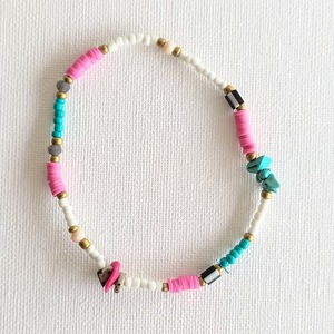 Beaded Anklet Bracelets |Gemstones - handmade Beads| Turquoise - Purple | - ημιπολύτιμες πέτρες, χάντρες, σταθερά, χεριού