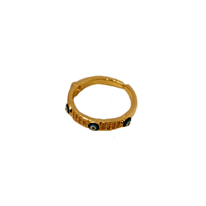 Ατσάλινο Δαχτυλίδι Με Ματάκια - επιχρυσωμένα, βεράκια, ατσάλι, αυξομειούμενα, φθηνά - 2
