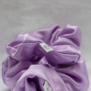 Purple satin χειροποίητο scrunchie - ύφασμα, λαστιχάκια μαλλιών