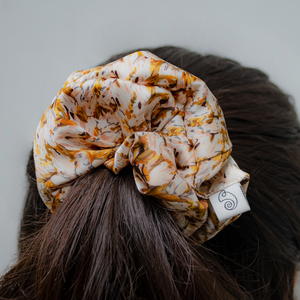 Vintage Floral χειροποίητο scrunchie - ύφασμα, λαστιχάκια μαλλιών