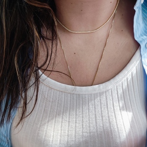Riviera necklace Κολιέ Ριβιέρα από ασήμι 925° επιχρυσωμένο - ασήμι, αλυσίδες, επιχρυσωμένα, ασήμι 925, κοντά