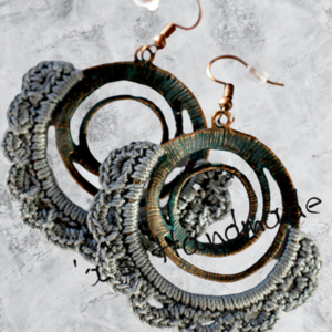 Μοντέρνα σκουλαρίκια - ορείχαλκος, boho, κρεμαστά, μεγάλα, γάντζος - 5