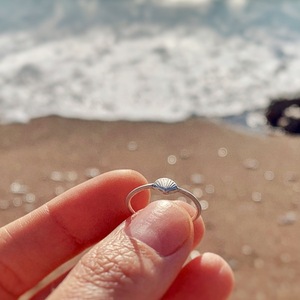 Seashell | δαχτυλίδι κοχύλι από ασήμι 925 - ασήμι 925, κοχύλι, σταθερά - 4