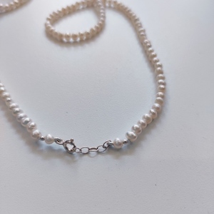 Fresh pearl necklace - ασήμι, μαργαριτάρι, ασήμι 925, πέρλες - 5