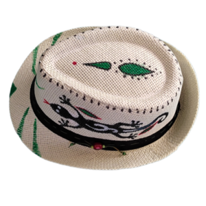 Ψάθινο καπέλο ζωγραφισμένο "Samiamidi" - ψάθινα
